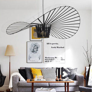 Zenro Suspension Vague Moderne. Tissu. Noir/Marron/Doré/Blanc. Salon - Neutralighting