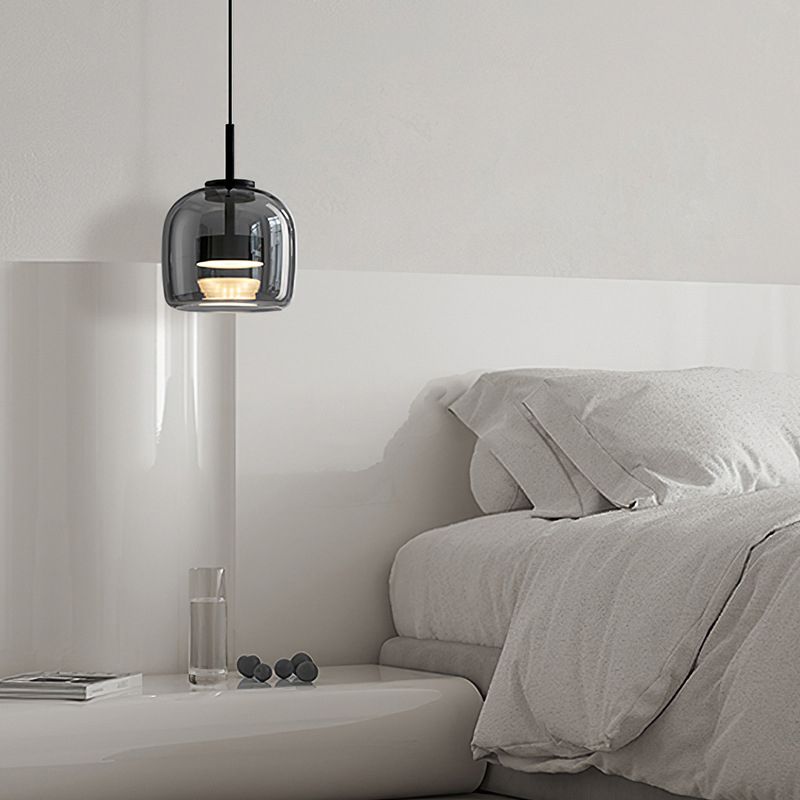 June Suspension Luminaire Design Verre Gris Fumé - Neutralighting