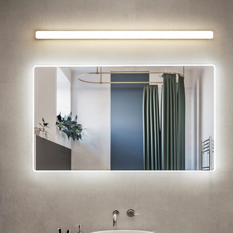 Banya Applique Murale Miroir Linéaire Simple. Acrylique. Blanc. Salle de Bain - Neutralighting
