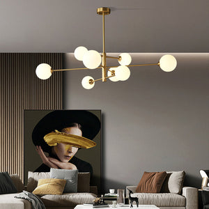 Truva Lustre Bulle Moderne. Cuivre/Verre. Noir/Cuivre. Salon - Neutralighting