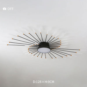 Wesley Plafonnier Feu d'Artifice Linéaire Moderne Noir/Doré - Neutralighting