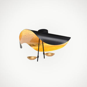 Jexie Plafonnier Feuille Moderne Noir/Or Salon Chambre à Coucher - Neutralighting