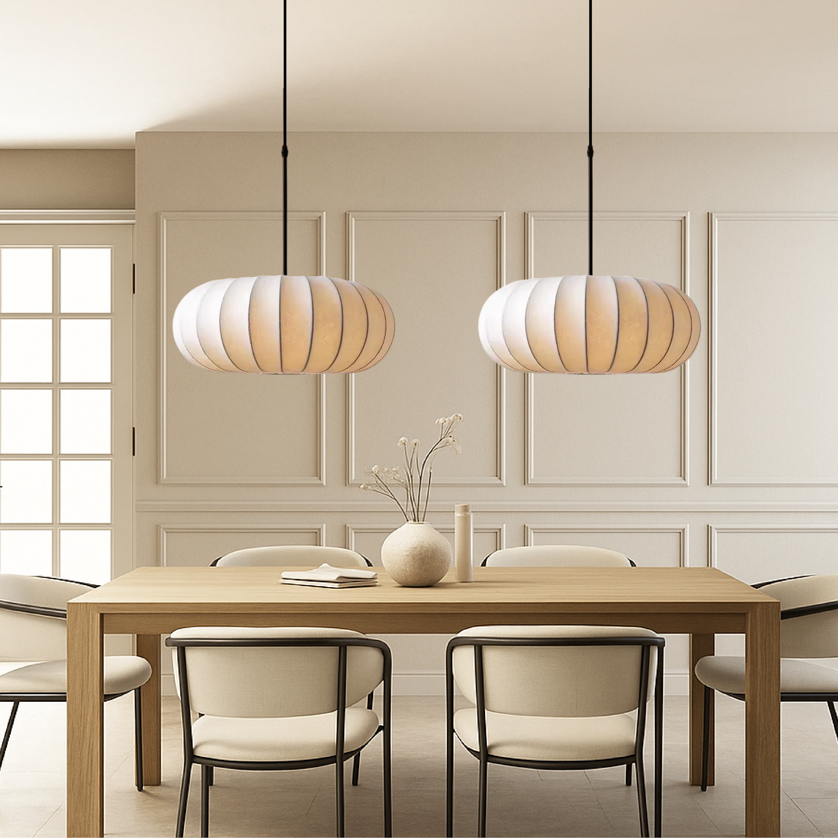 Suspension En Soie Minimaliste Pour Ambiance Douce Et Contemporaine