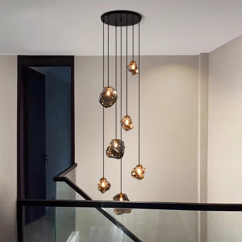 Lustre d'Escalier Nordique Élégant Pour Grands Espaces Intérieurs