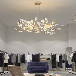 Jarn Suspension Feuille/Multi Moderne Métal/Céramique Doré/Blanc Salon - Neutralighting