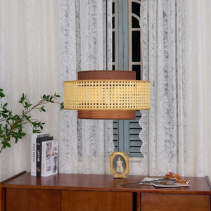 Zerither Lampe Pendante Rattan Tissu - Neutralighting