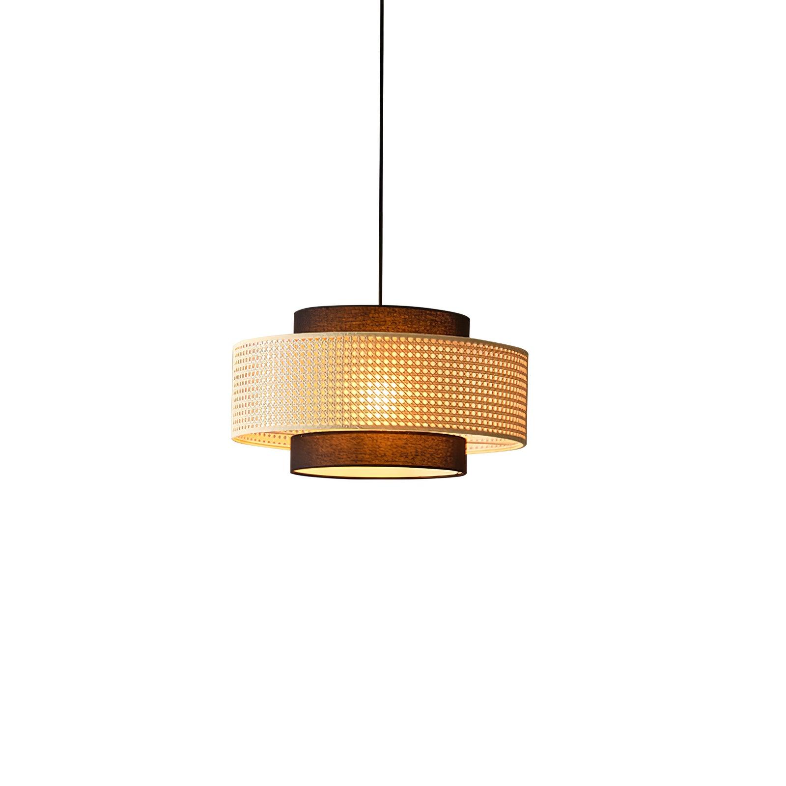 Zerither Lampe Pendante Rattan Tissu - Neutralighting