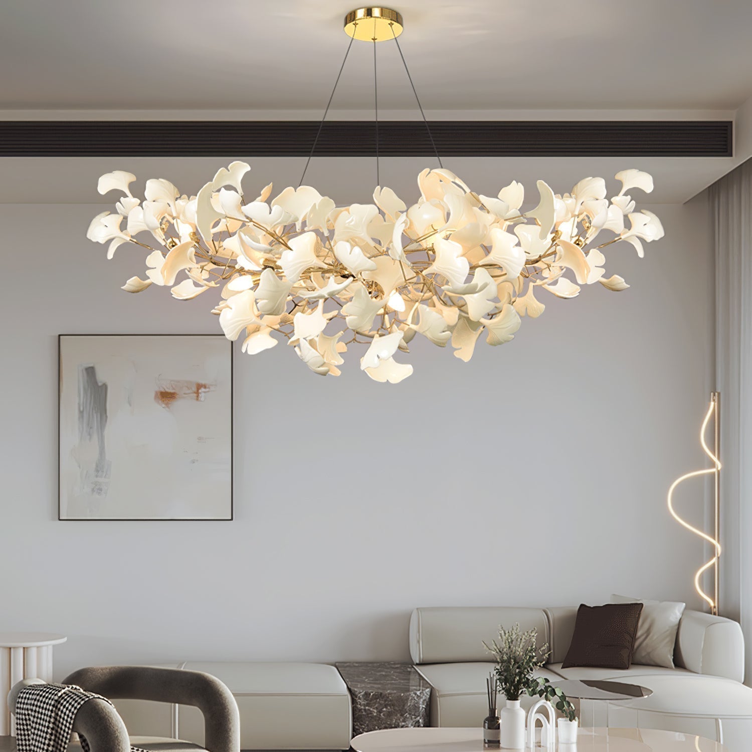 Metr Lustre de Luxe en Céramique pour Salon en Forme d’Arc en U - Neutralighting