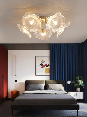 Solara Plafonnier en Verre Feuille avec Laiton Élégant - Neutralighting