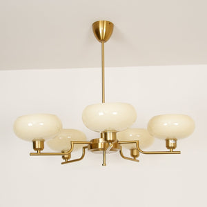 Lustra Suspension en Verre Globe Cadre en Laiton - Neutralighting