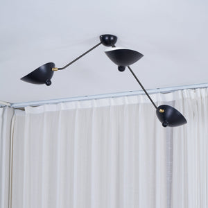Solara Plafonnier Trois Bras Noir Sculptural - Neutralighting