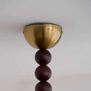 Yeste Plafonnier couleur noyer et imitation albâtre blanche - Neutralighting