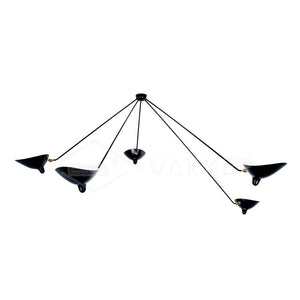 Solara Plafonnier Trois Bras Noir Sculptural - Neutralighting