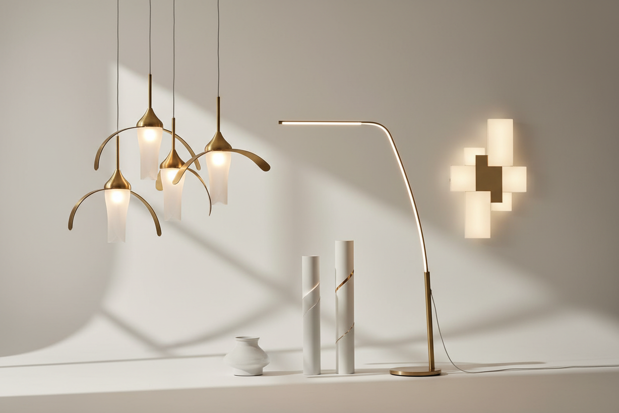 luminaires format paysage, sur fond clair