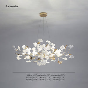 Jarn Suspension Feuille/Multi Moderne Métal/Céramique Doré/Blanc Salon - Neutralighting