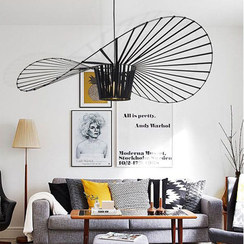 Zenro Suspension Vague Moderne. Tissu. Noir/Marron/Doré/Blanc. Salon - Neutralighting