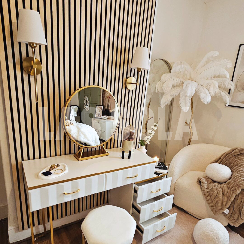 Lampadaire Fleur Luxe Plume/Métal Coloré Salon - Neutralighting