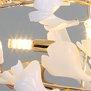 Jarn Suspension Feuille/Multi Moderne Métal/Céramique Doré/Blanc Salon - Neutralighting