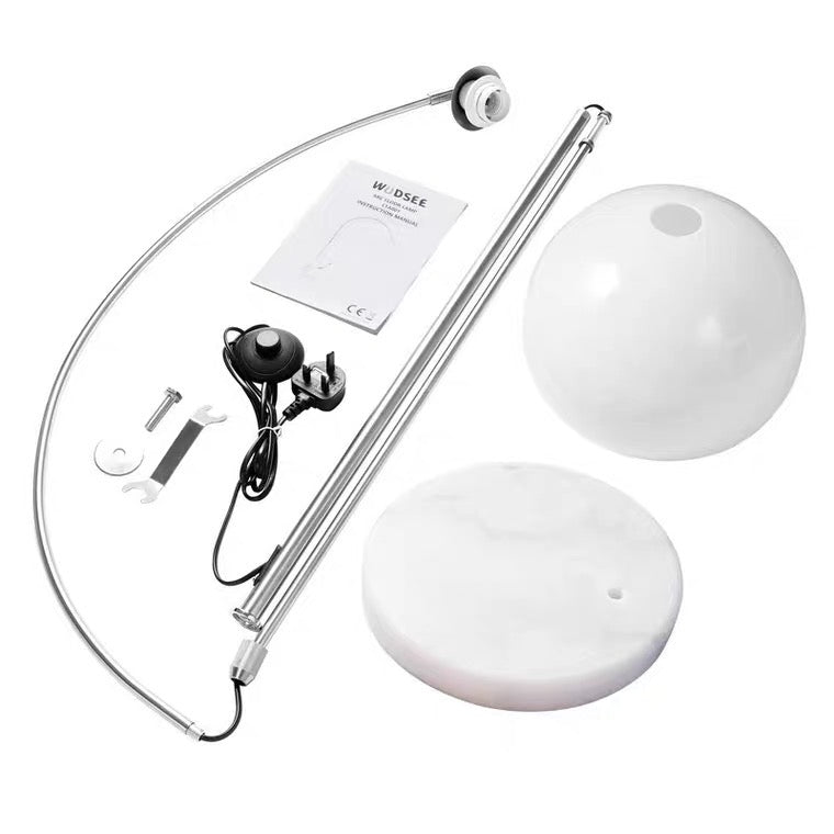 Mira Lampadaire Dôme Moderne Métal/Marbre/Acrylique Blanc/Orange Salon - Neutralighting