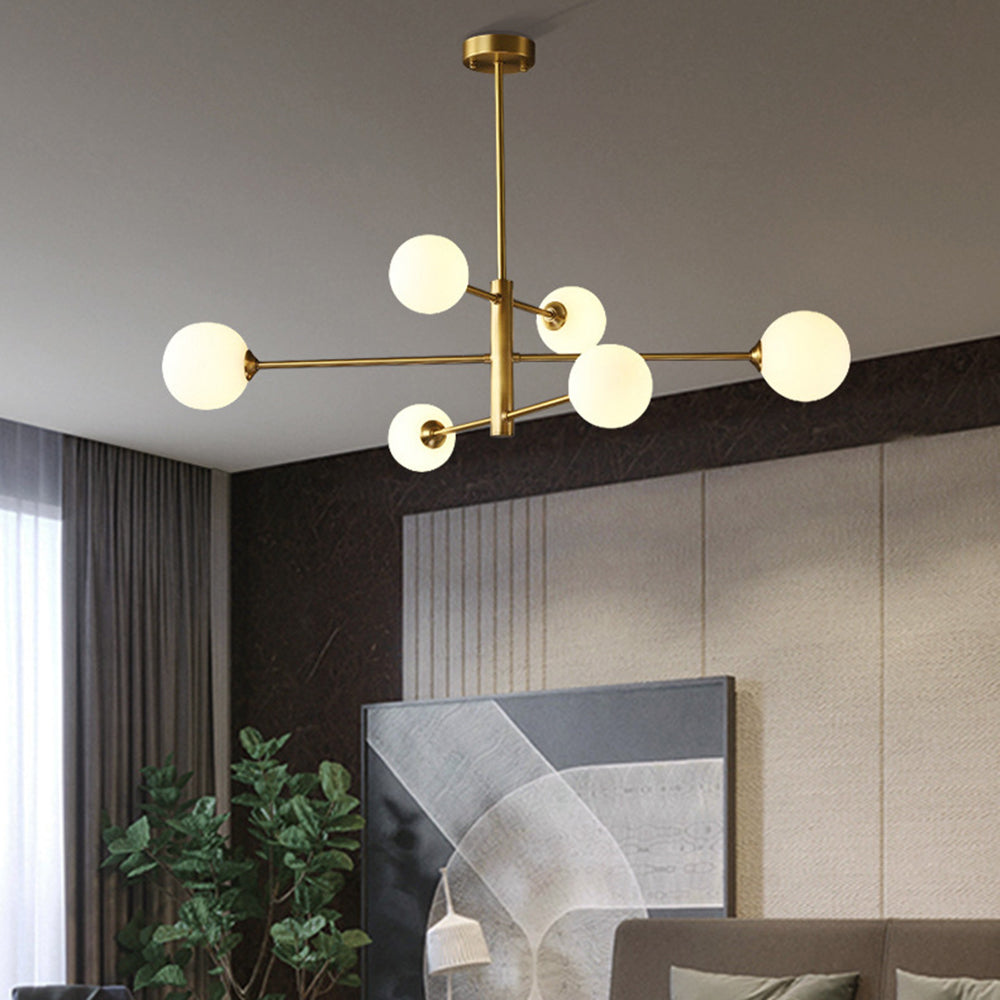 Truva Lustre Bulle Moderne. Cuivre/Verre. Noir/Cuivre. Salon - Neutralighting