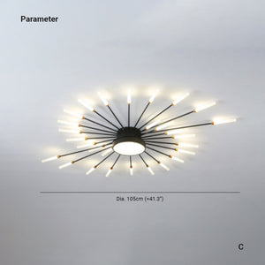 Wesley Plafonnier Feu d'Artifice Linéaire Moderne Noir/Doré - Neutralighting