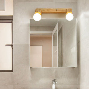 Winna Applique Murale LED Carrée Globe Réglable Naturelle Métal/Bois - Neutralighting