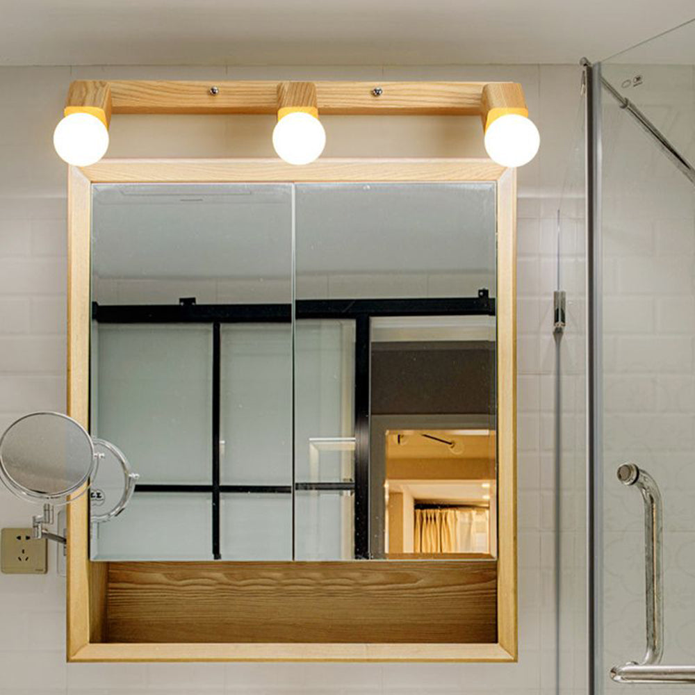 Winna Applique Murale LED Carrée Globe Réglable Naturelle Métal/Bois - Neutralighting