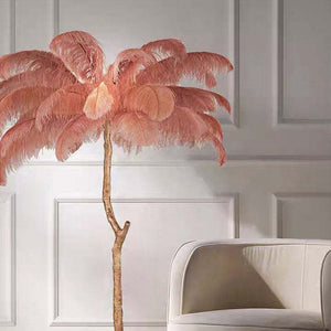 Lampadaire Fleur Luxe Plume/Métal Coloré Salon - Neutralighting