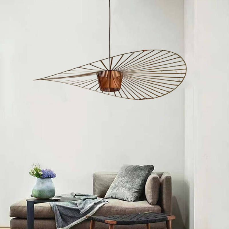 Zenro Suspension Vague Moderne. Tissu. Noir/Marron/Doré/Blanc. Salon - Neutralighting