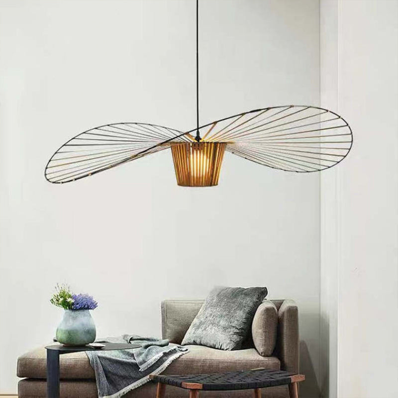 Zenro Suspension Vague Moderne. Tissu. Noir/Marron/Doré/Blanc. Salon - Neutralighting