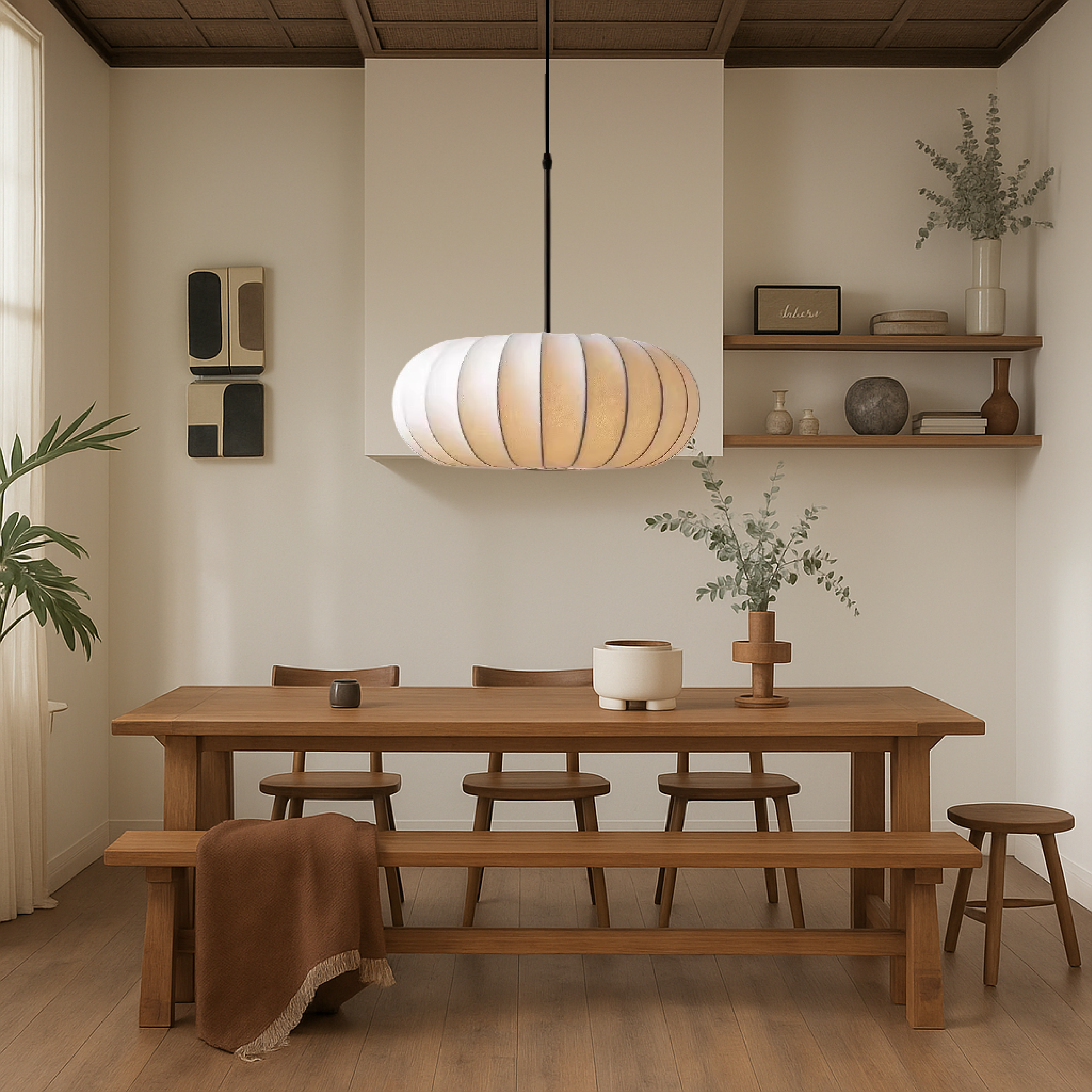 Suspension En Soie Minimaliste Pour Ambiance Douce Et Contemporaine