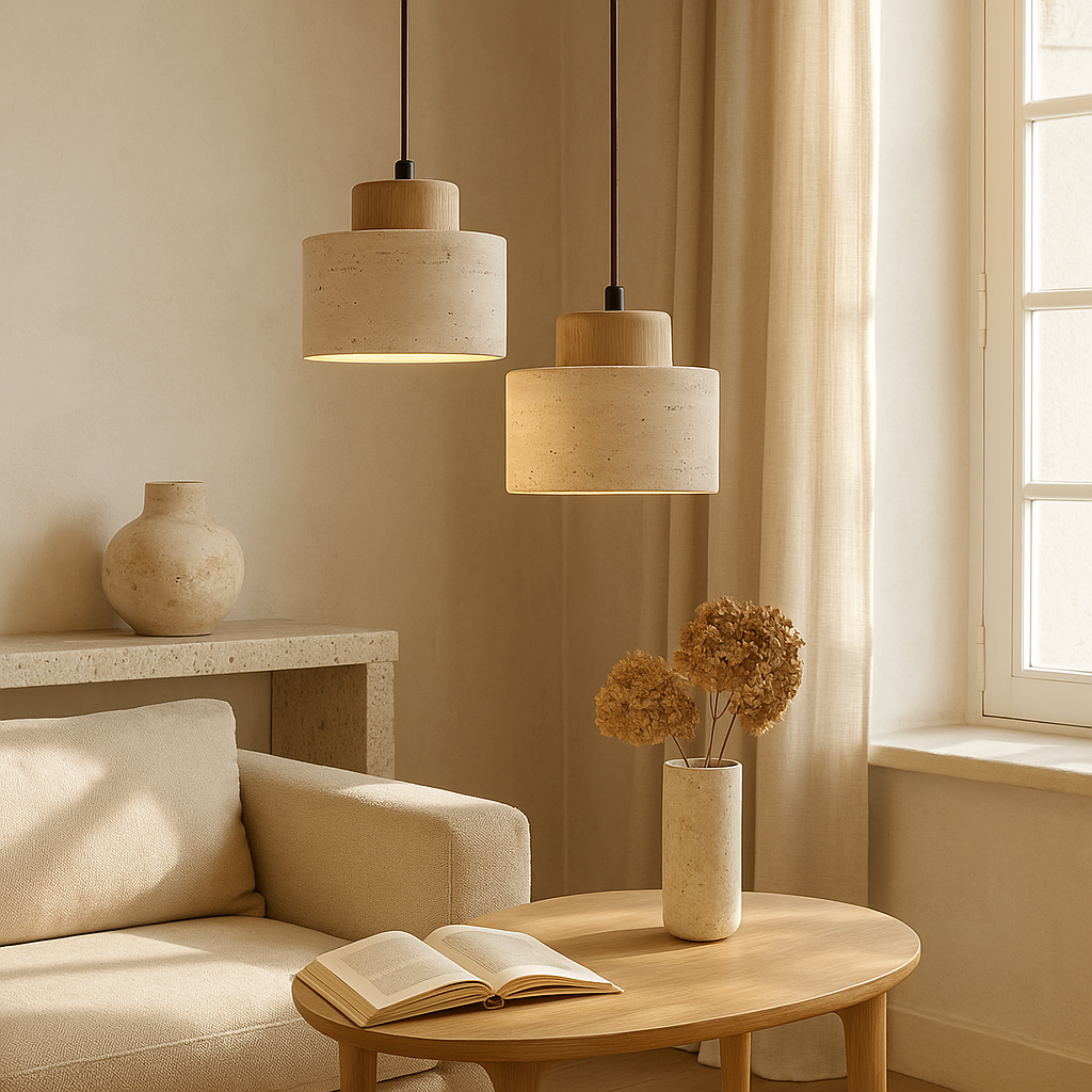 Lampe Pendante Travertin Éclairage Contemporain et Sobre
