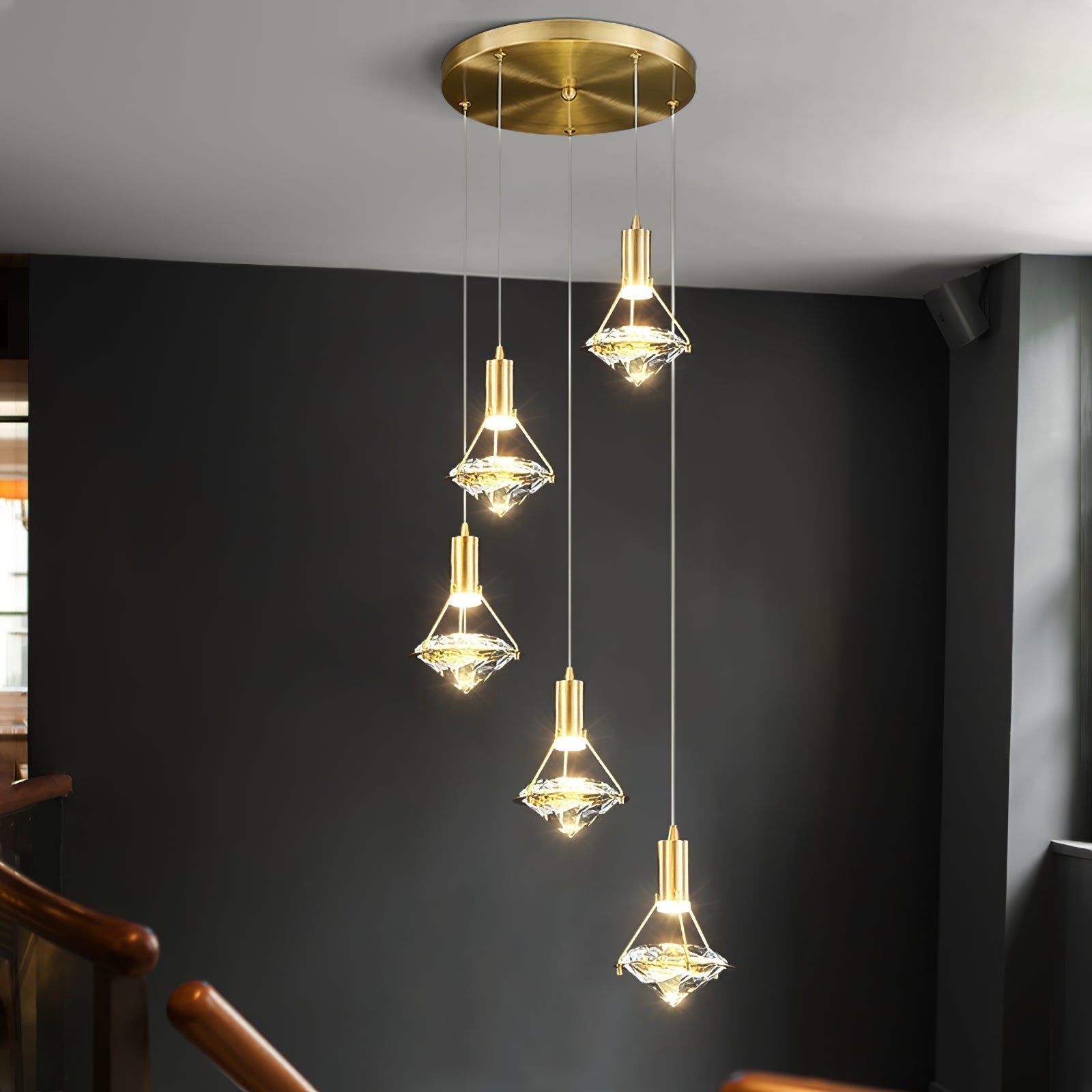 Elysianire Suspension Laiton Cristal Élégante - Neutralighting