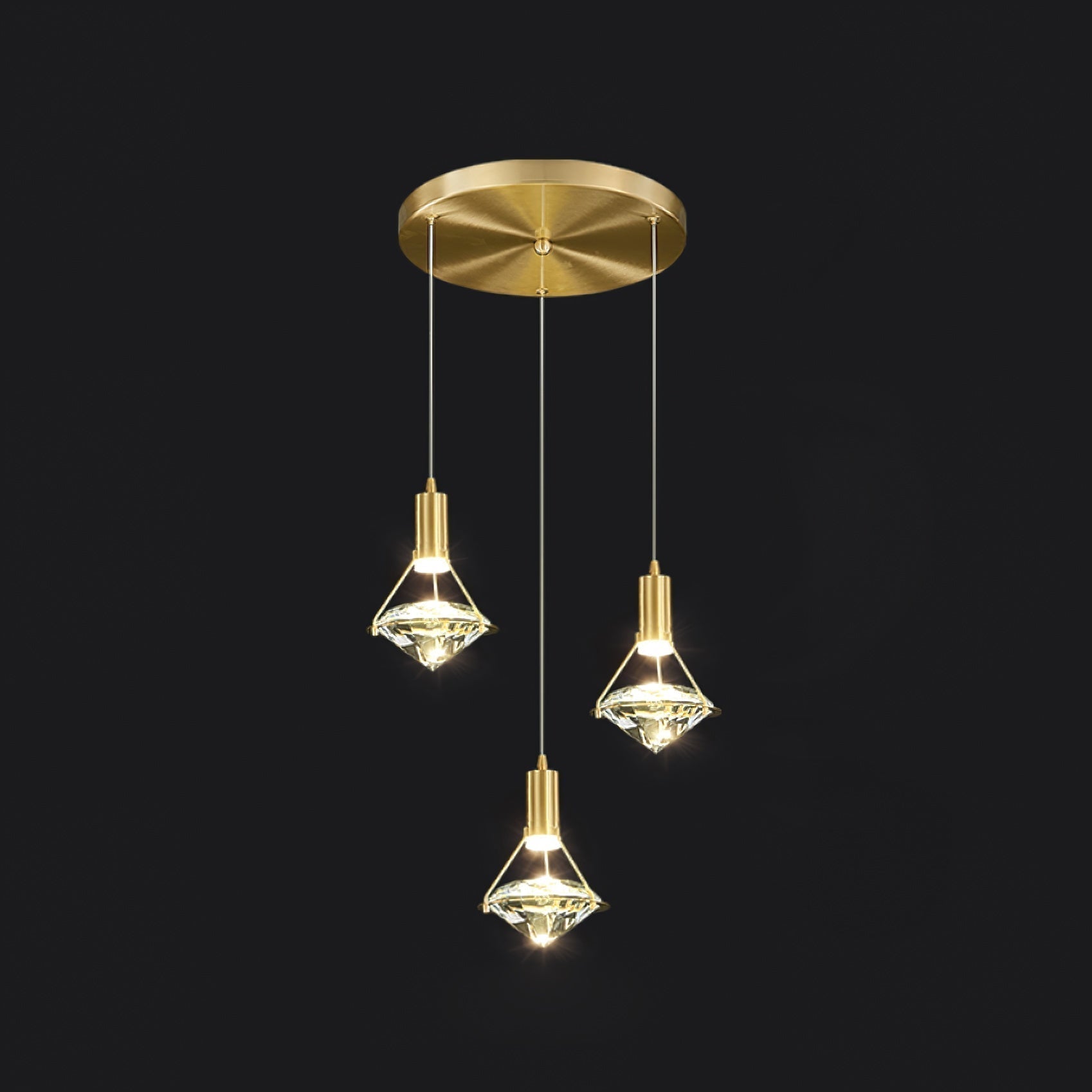 Elysianire Suspension Laiton Cristal Élégante - Neutralighting