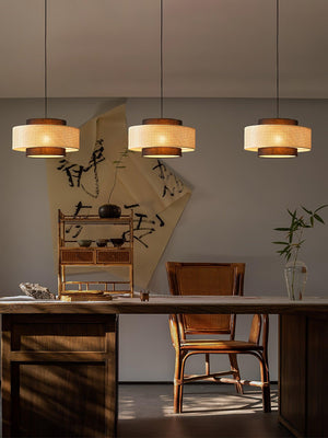 Zerither Lampe Pendante Rattan Tissu - Neutralighting