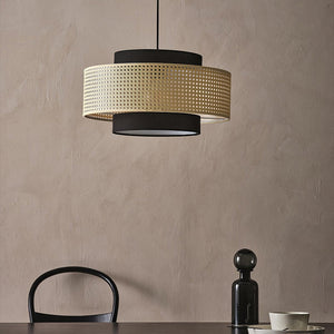 Zerither Lampe Pendante Rattan Tissu - Neutralighting