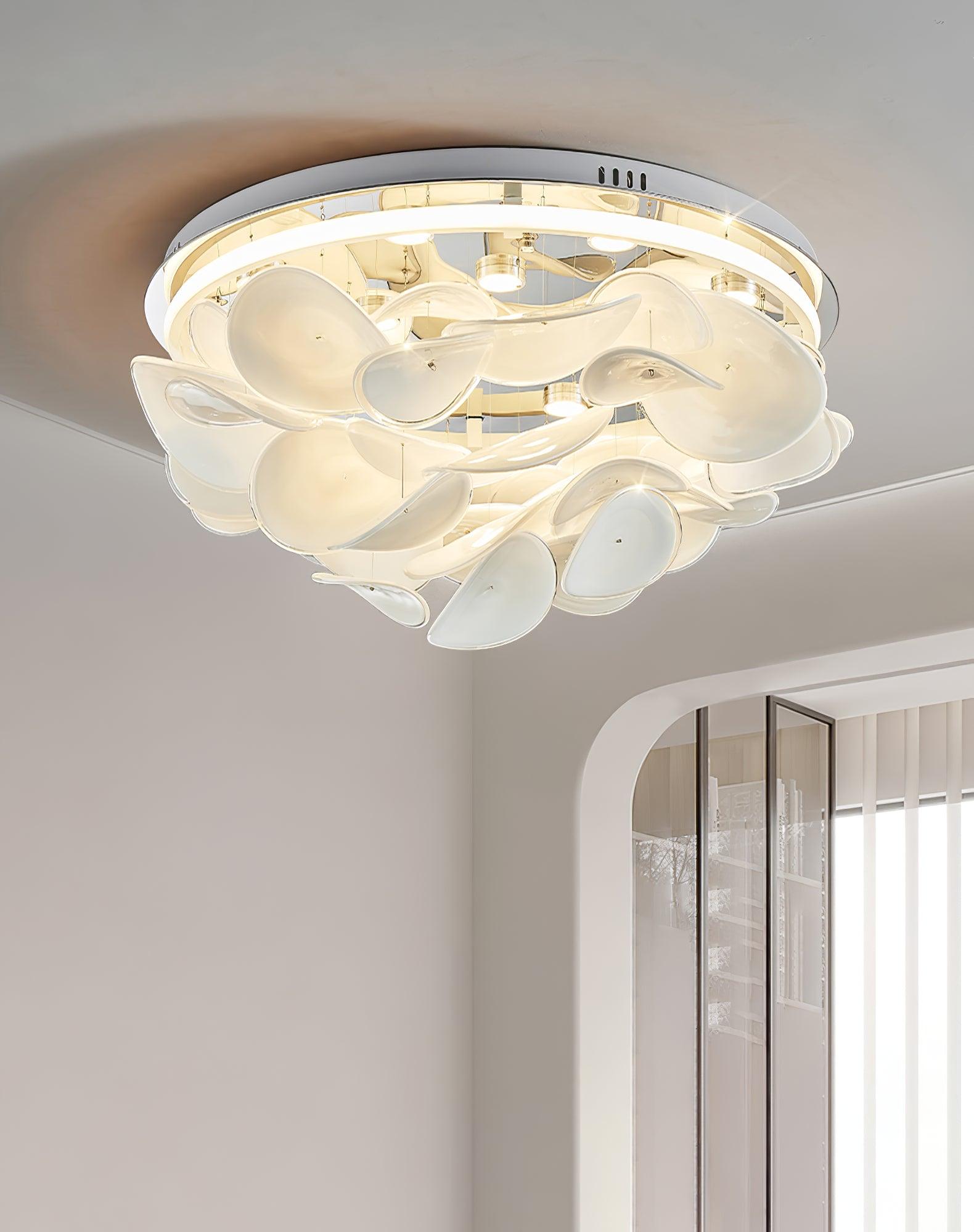 Lustra Lampe de plafond florale française en pétales pour maisons modernes - Neutralighting