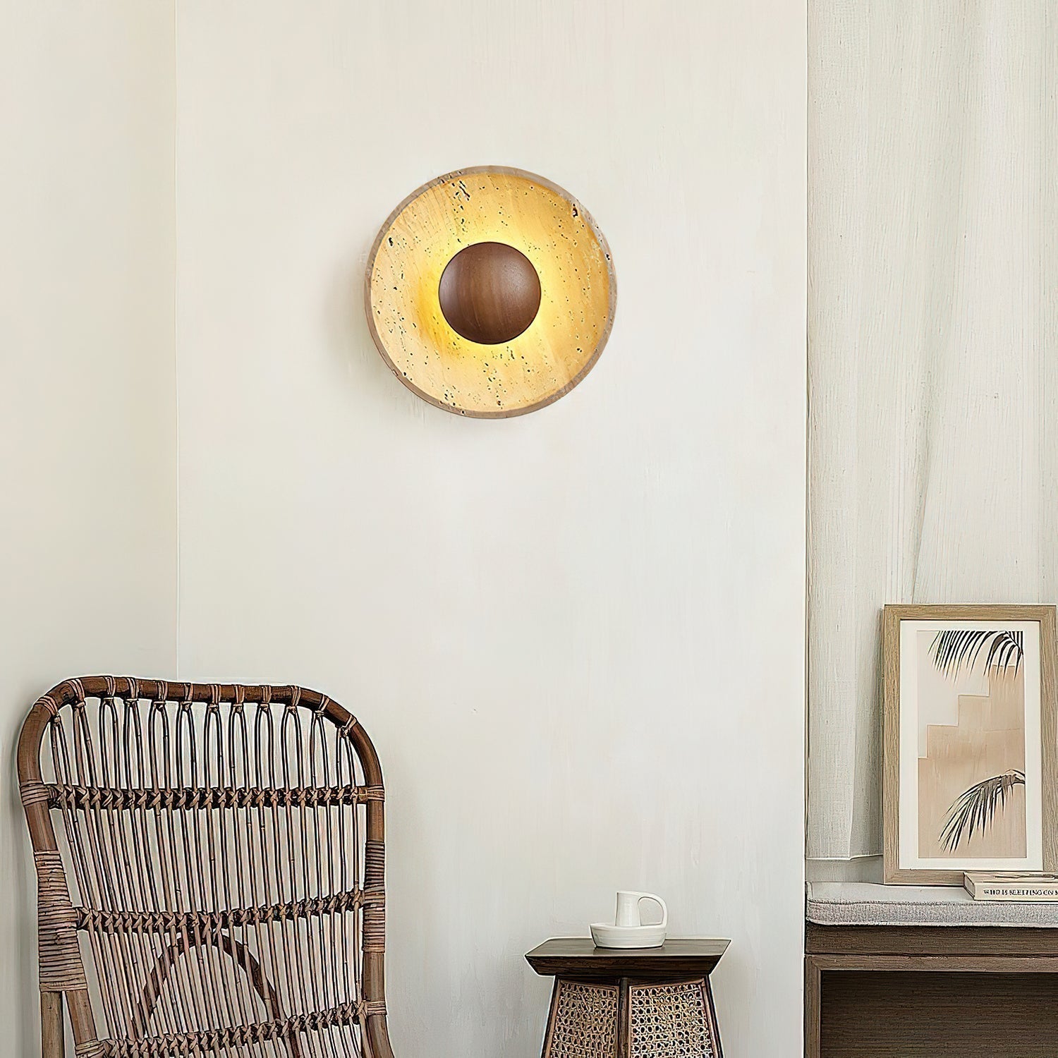 Aveny Applique Murale Sun en Travertin - Neutralighting
