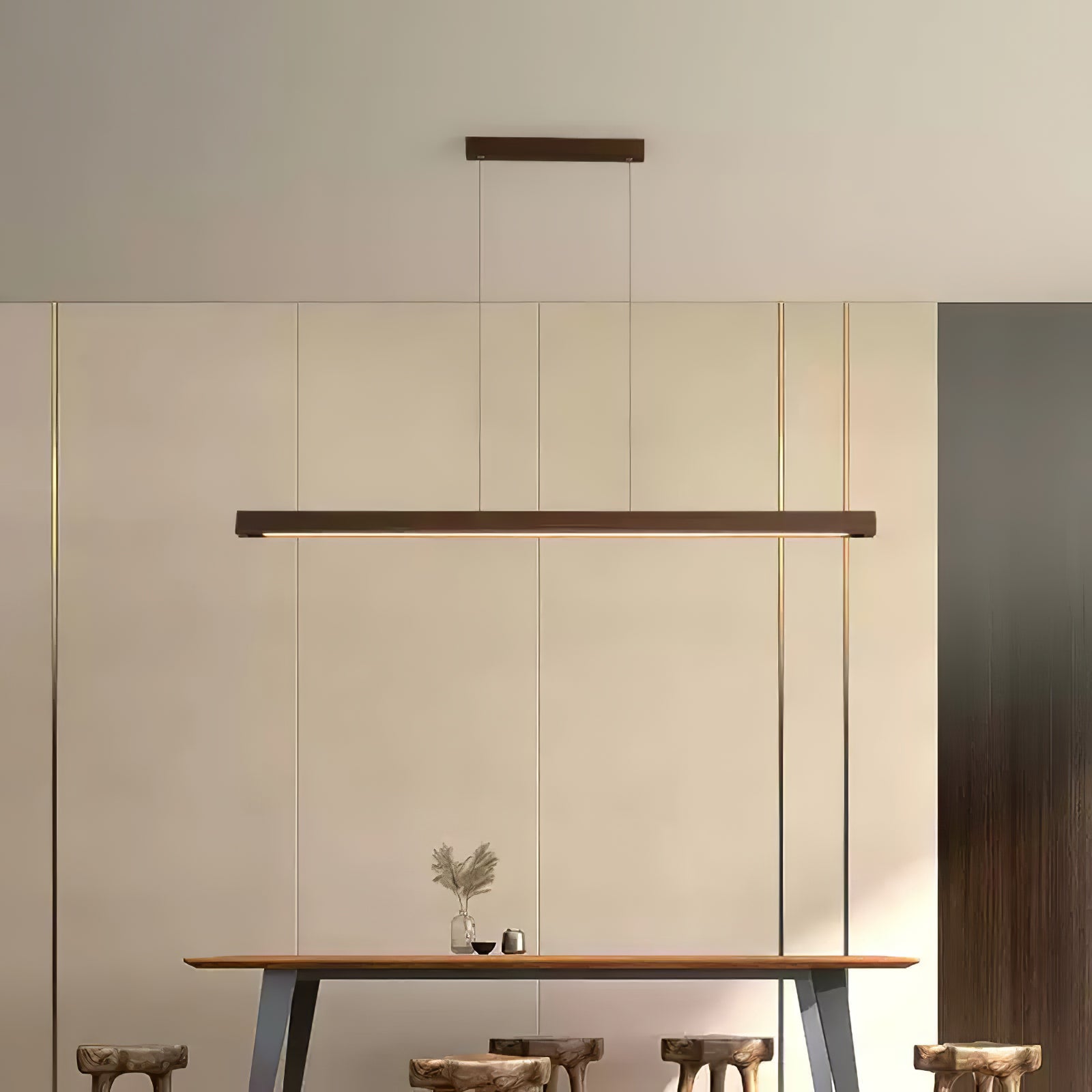 Elowen Suspension linéaire minimaliste en bois - Neutralighting