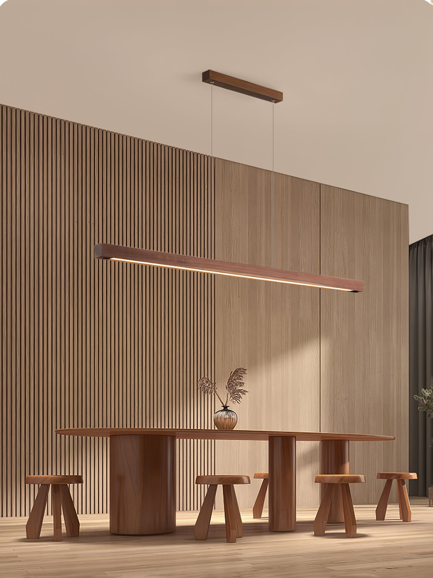 Elowen Suspension linéaire minimaliste en bois - Neutralighting