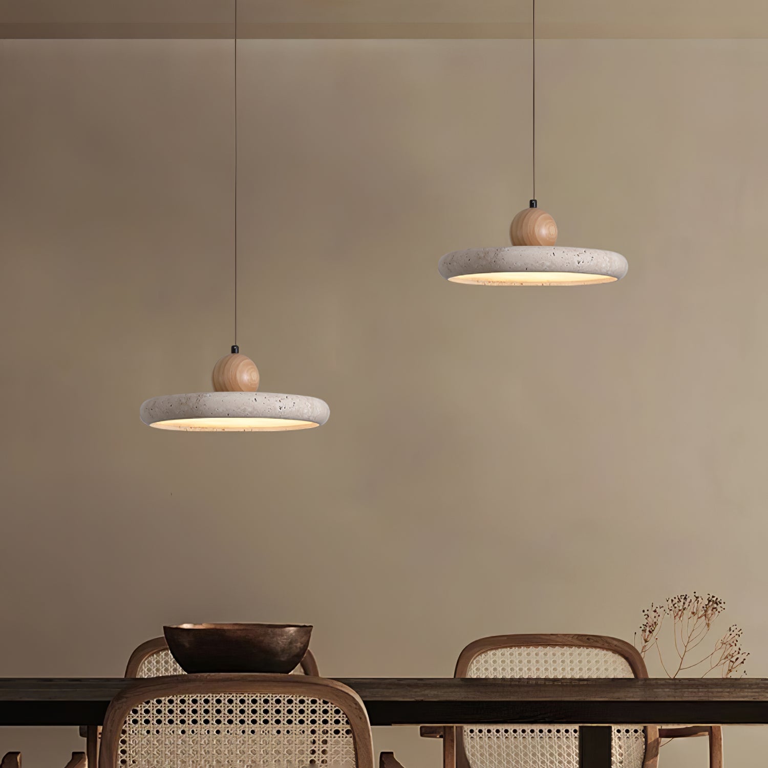 Opalyn Suspension Travertin Bois - Neutralighting