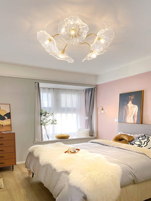 Solara Plafonnier en Verre Feuille avec Laiton Élégant - Neutralighting