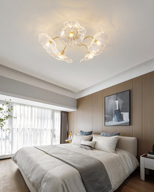 Solara Plafonnier en Verre Feuille avec Laiton Élégant - Neutralighting