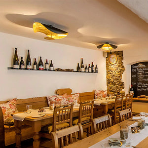 Jexie Plafonnier Feuille Moderne Noir/Or Salon Chambre à Coucher - Neutralighting