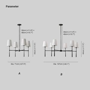 Valea Lustre à 4/6 Têtes Style Mid-Century - Neutralighting