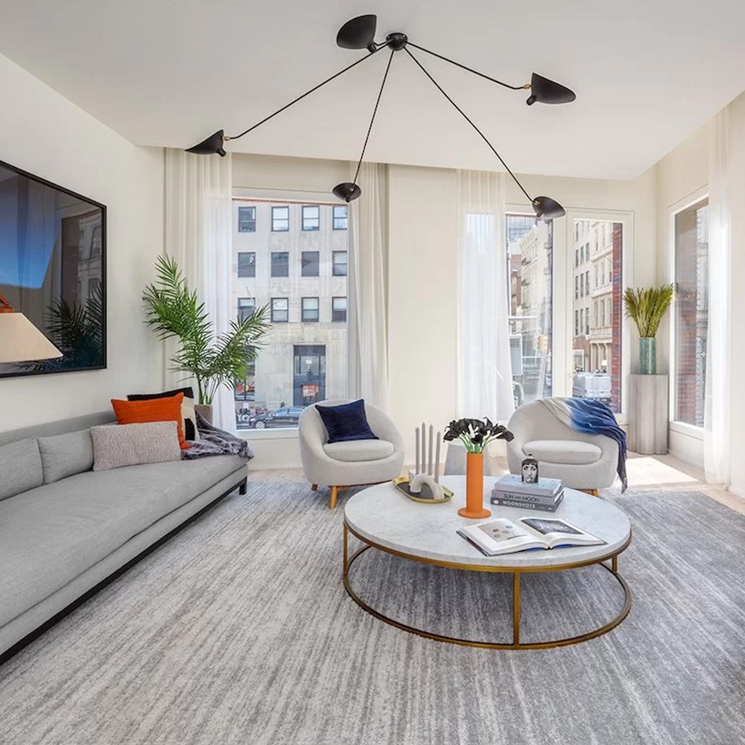 Solara Plafonnier Trois Bras Noir Sculptural - Neutralighting