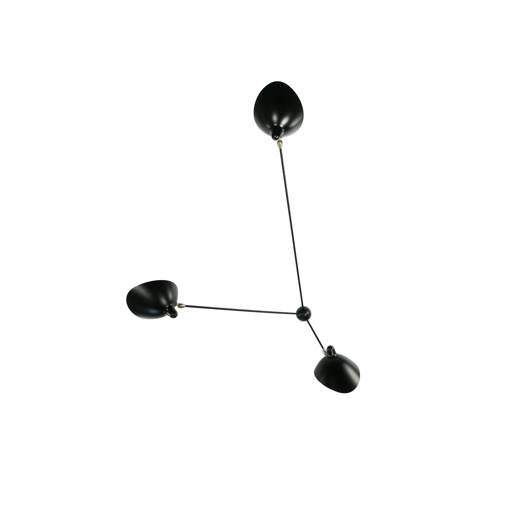 Solara Plafonnier Trois Bras Noir Sculptural - Neutralighting