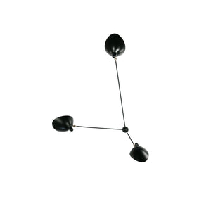 Solara Plafonnier Trois Bras Noir Sculptural - Neutralighting