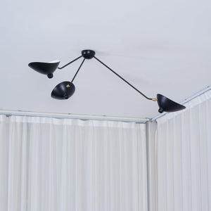 Solara Plafonnier Trois Bras Noir Sculptural - Neutralighting