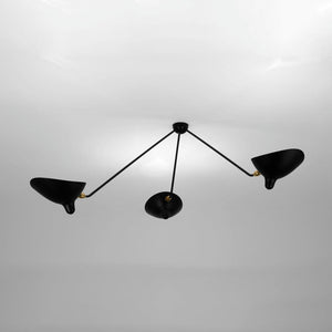 Solara Plafonnier Trois Bras Noir Sculptural - Neutralighting